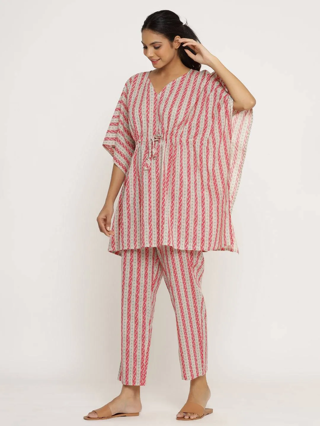 Arrow Stripes on Grey Kaftan Pyjama