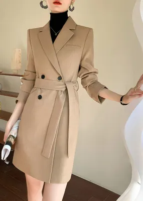 Belted Double Breasted Blazer Dress