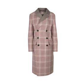 Checked Double-Breasted Coat