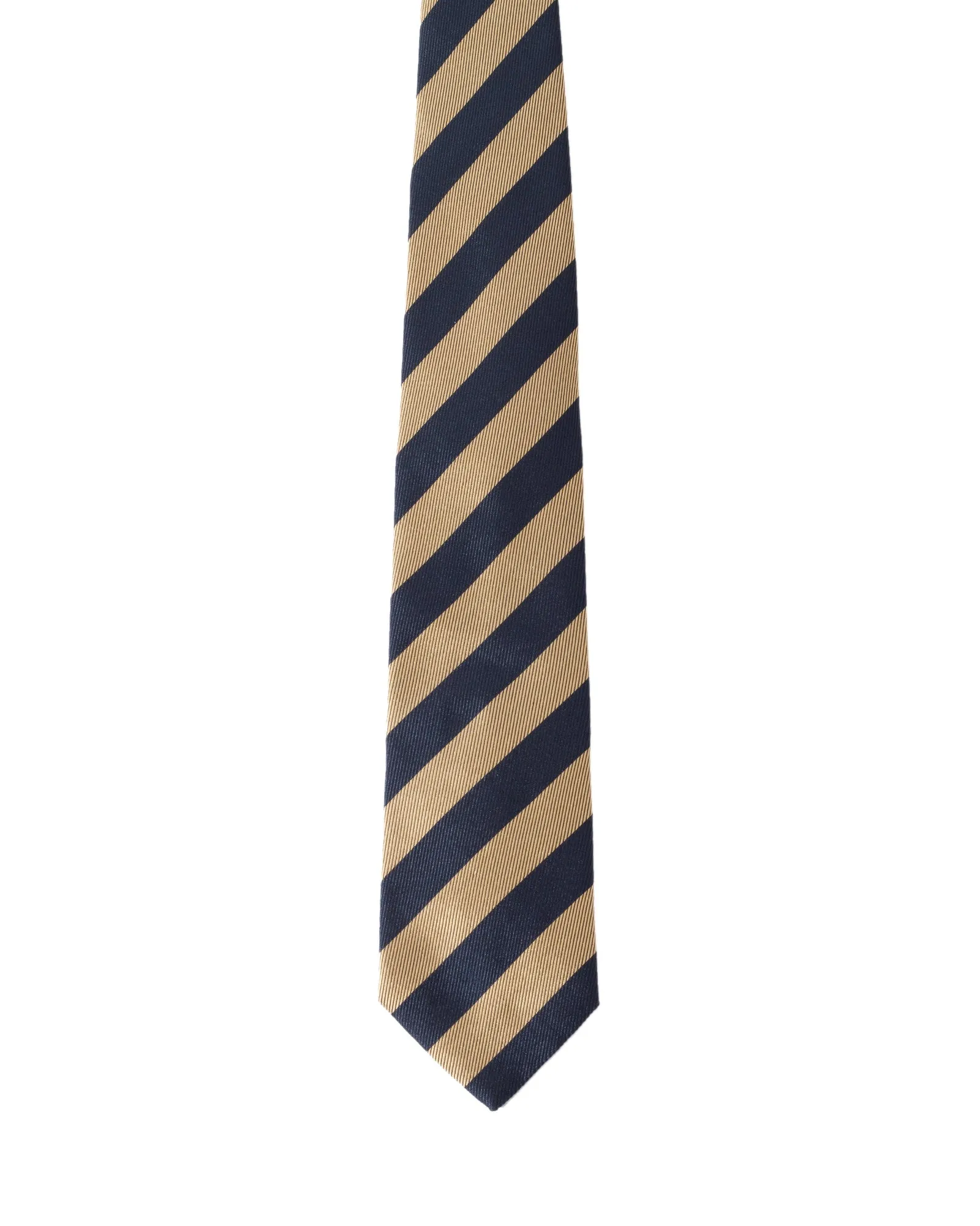 Fumagalli Tan & Navy Block Stripe Tie