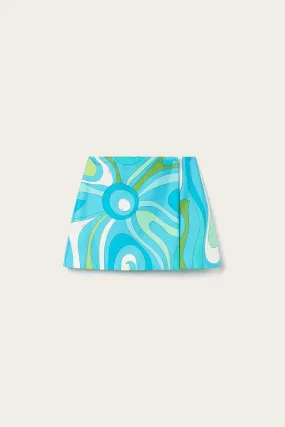 Marmo-Print Silk-Twill Mini Skirt